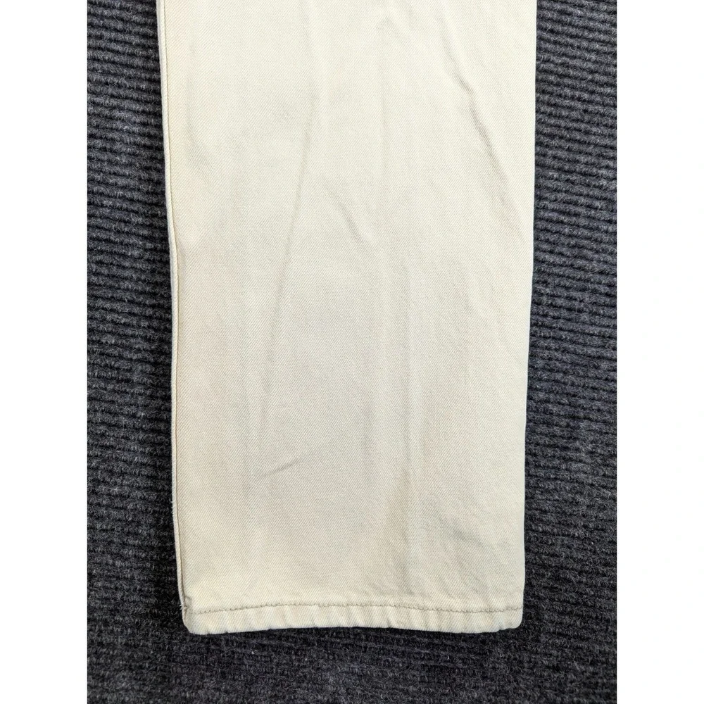 Levi's 505 Regular Fit Jeans Mens 36x32 Off White Denim Cotton Straight Leg